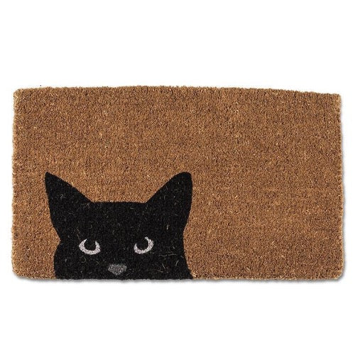 Peeking Cat doormat