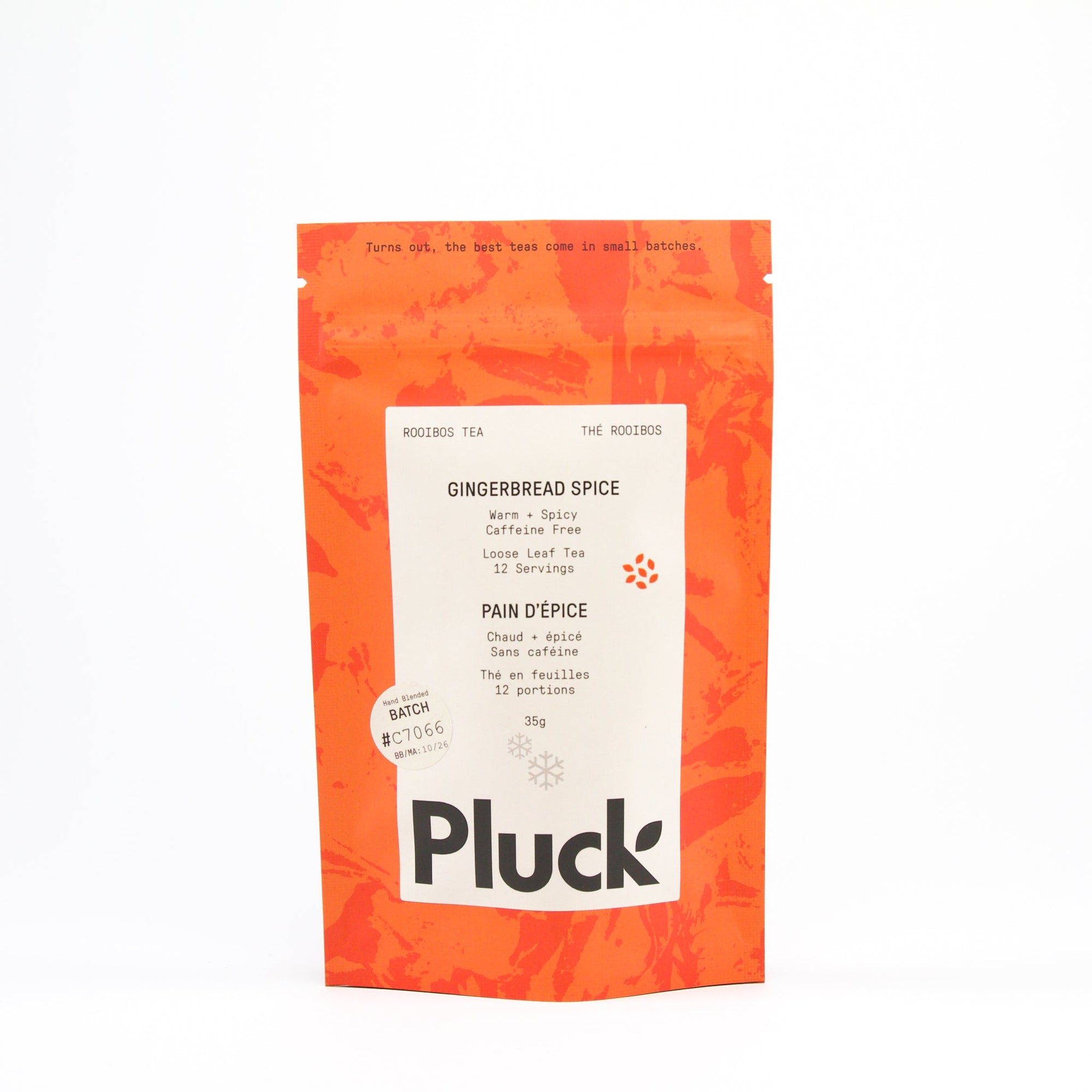 Pluck Tea Gingerbread Spice rooibos, 12 serving loose leaf pouch