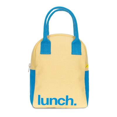 Zipper ‘Lunch’ Bag: Butter / Blue - Fluf