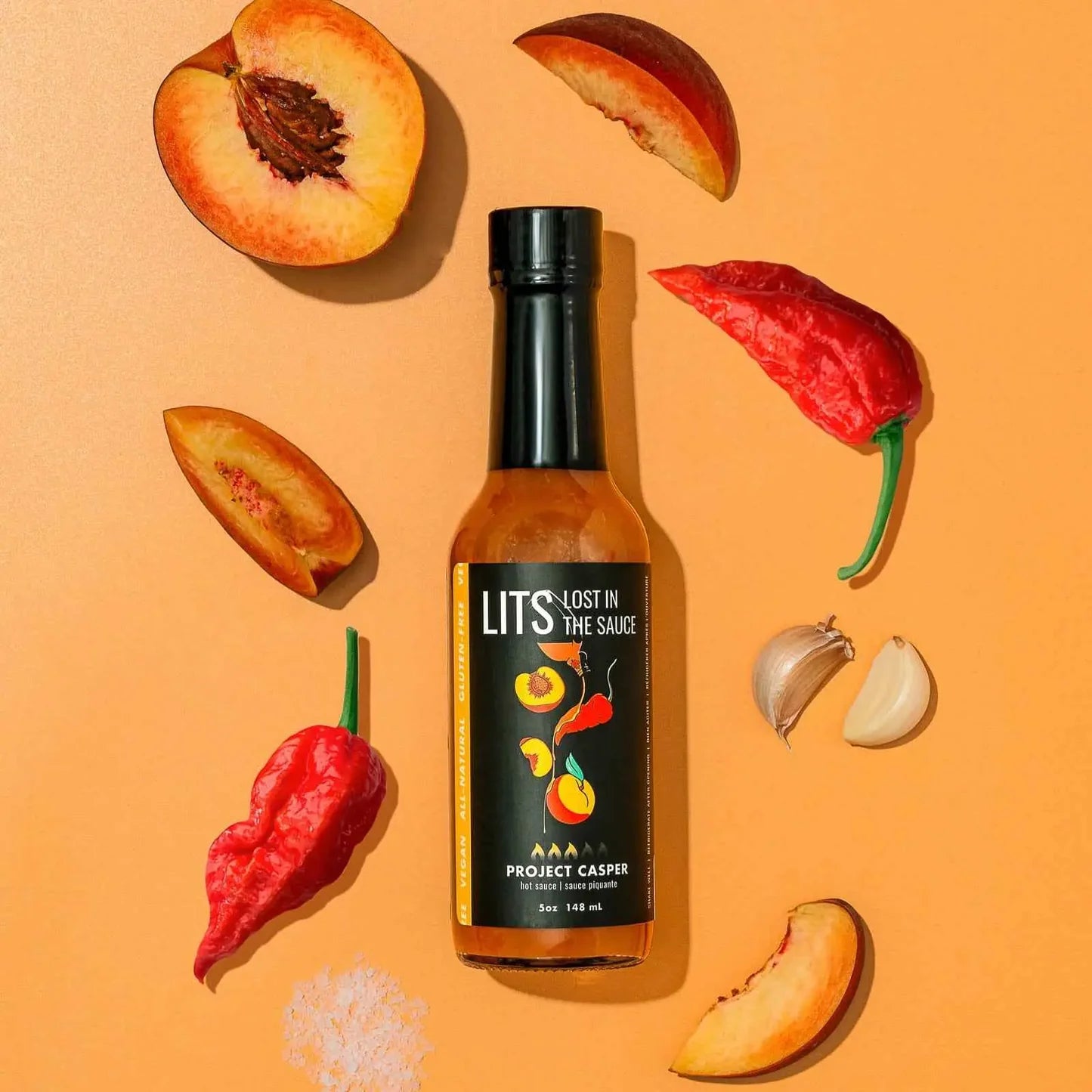 PROJECT CASPER - PEACH MAPLE GARLIC HOT SAUCE
 - Lost in the sauce