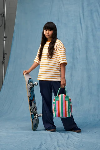 Zipper Lunch Bag: Three Stripe   -Fluf