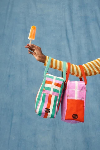 Zipper Lunch Bag: Three Stripe   -Fluf