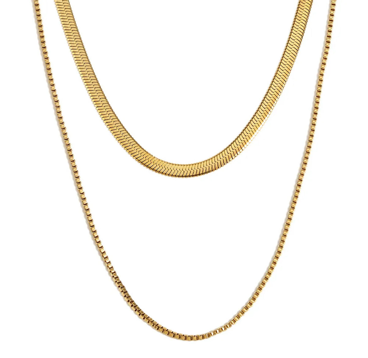 Inez | Double Chain Necklace -  Bambu