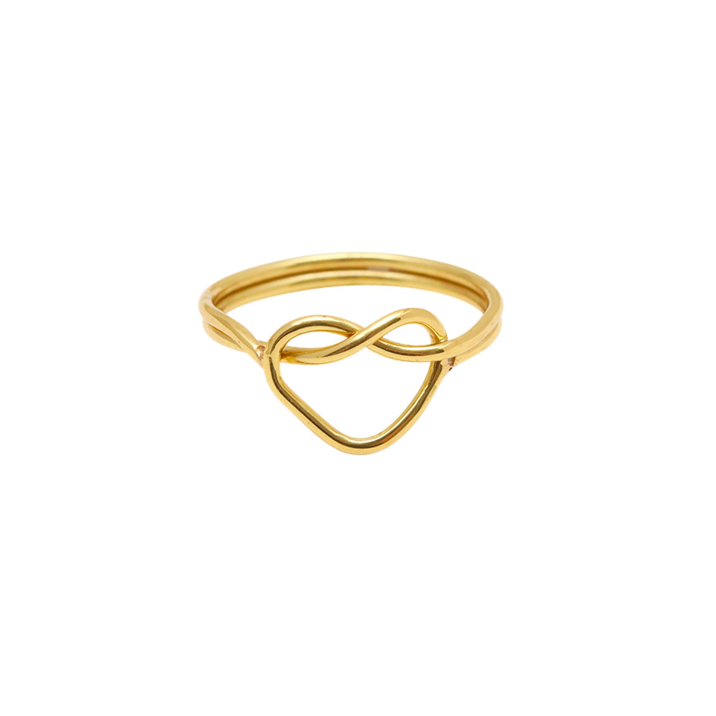 Bambu Heart Knot | Gold Knotted Heart Ring, Size 8