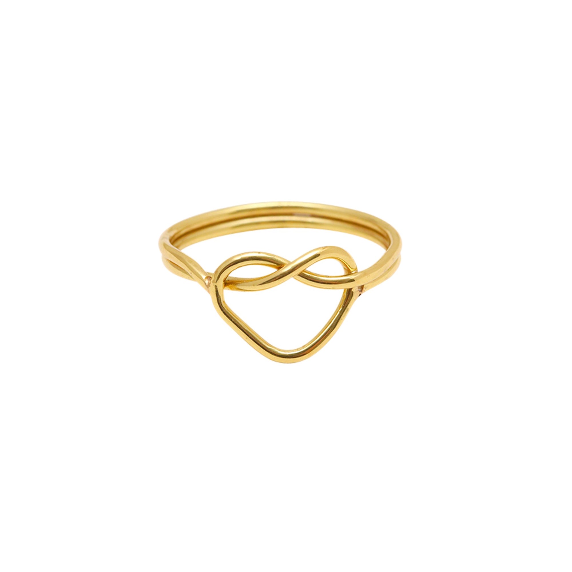 Bambu Heart Knot | Gold Knotted Heart Ring, Size 8