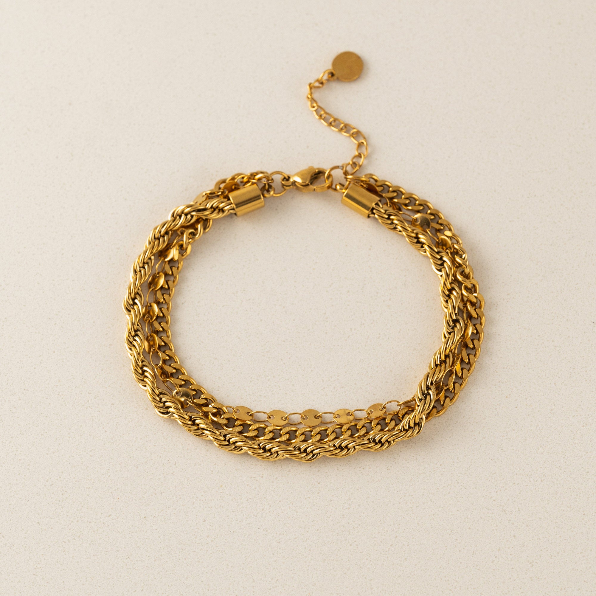 Reef layered bracelet in gold by Lover's Tempo, layered chains