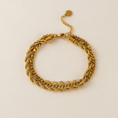 Reef layered bracelet in gold by Lover's Tempo, layered chains