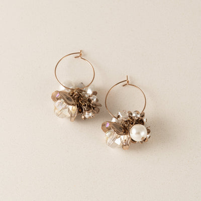 Trinket cluster hoop earrings by Lover's Tempo, close-up