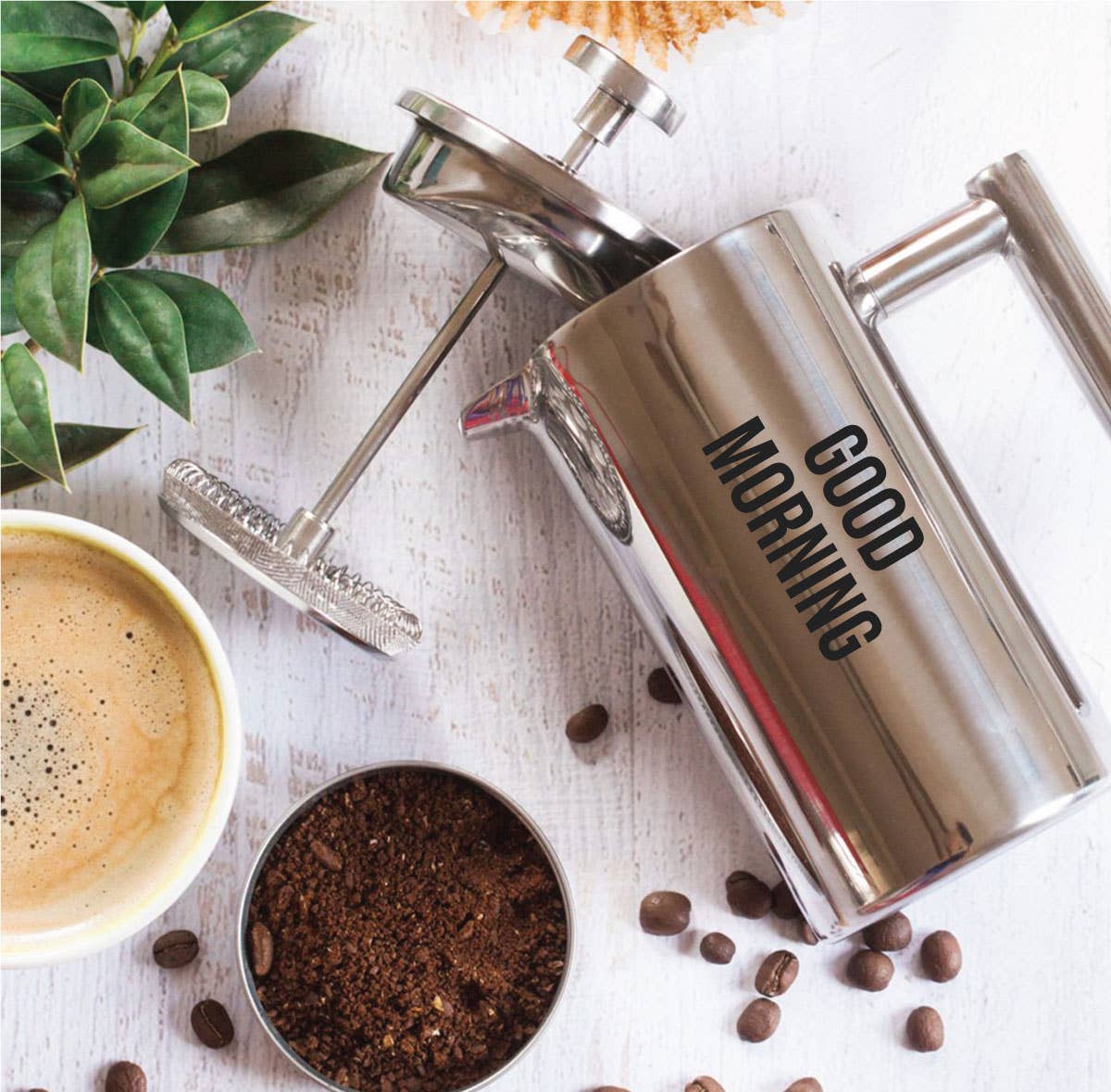 Minimal Stainless Steel Double Walled French Press