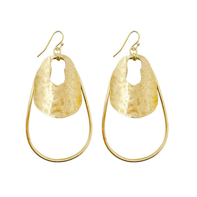 Enfolded Teardrop Earrings - Gold