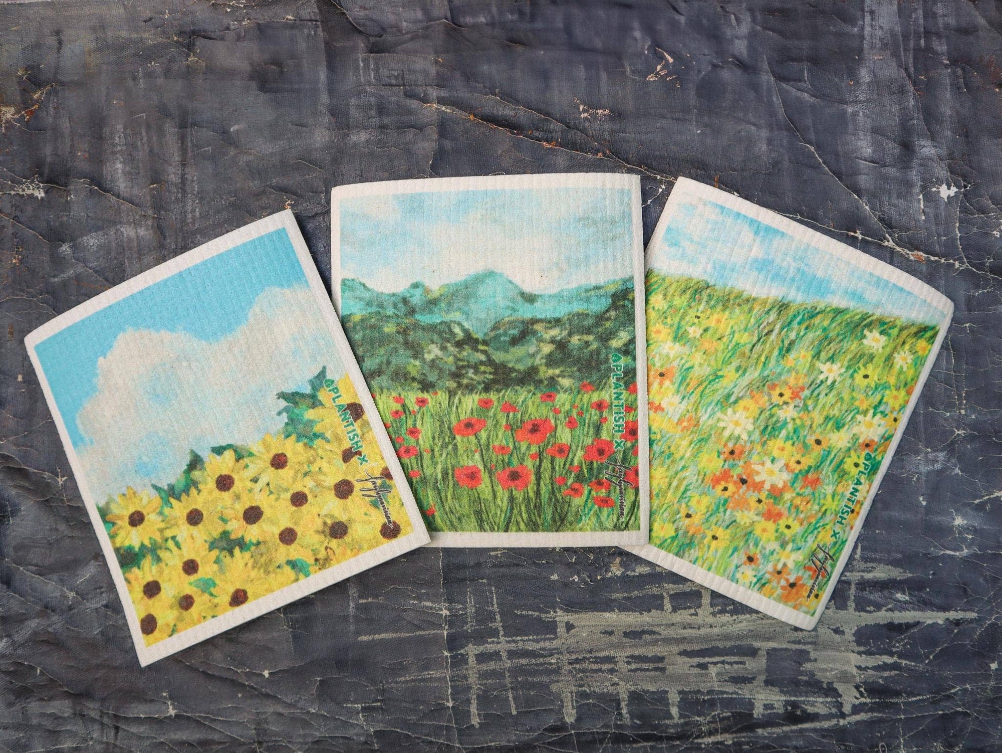 Poppy Flower - Swedish Sponge Cloth