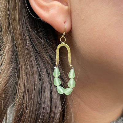 World Finds Seascape Drop Earrings (Sage)