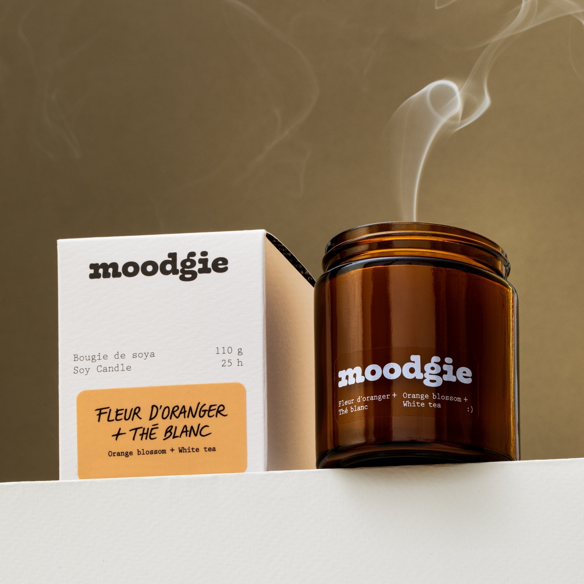 Orange Flower + White Tea soy candle, 110g, by moodgie