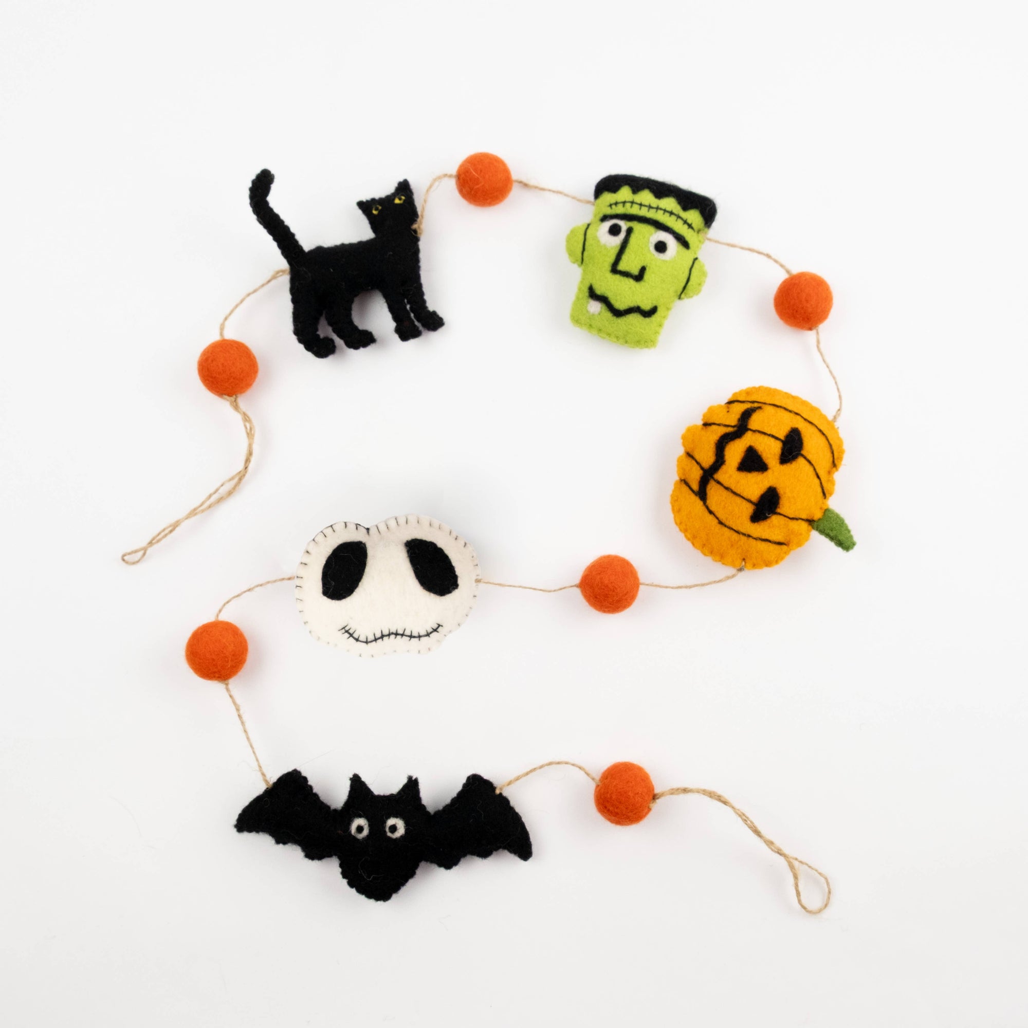 Halloween Friends Felted Garland - Halloween Decor
