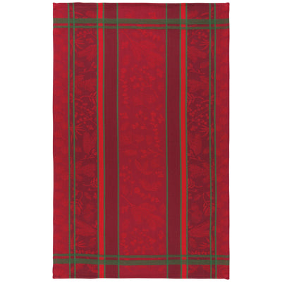 Winterberry Christmas jacquard dishtowel