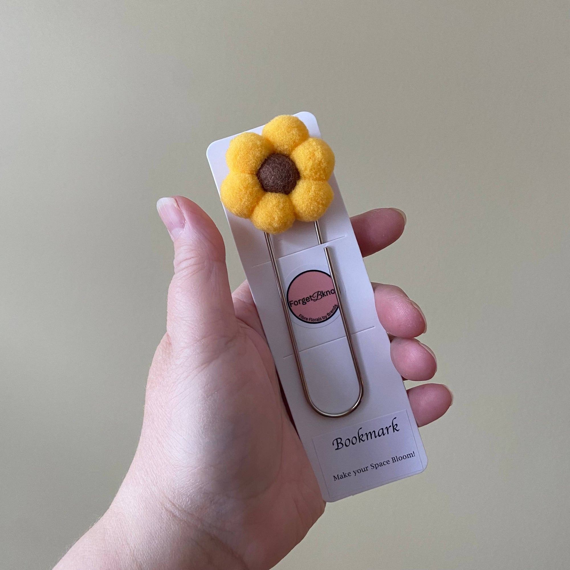 Flower Bookmark/ Oversized Paper Clip/ Pompom & Felt Flower 