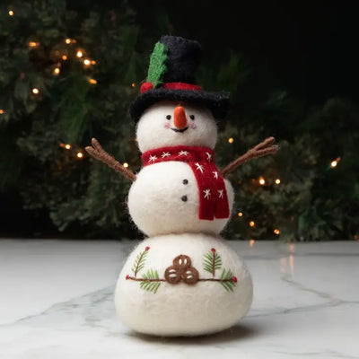 Snowman With Red Scarf Felt