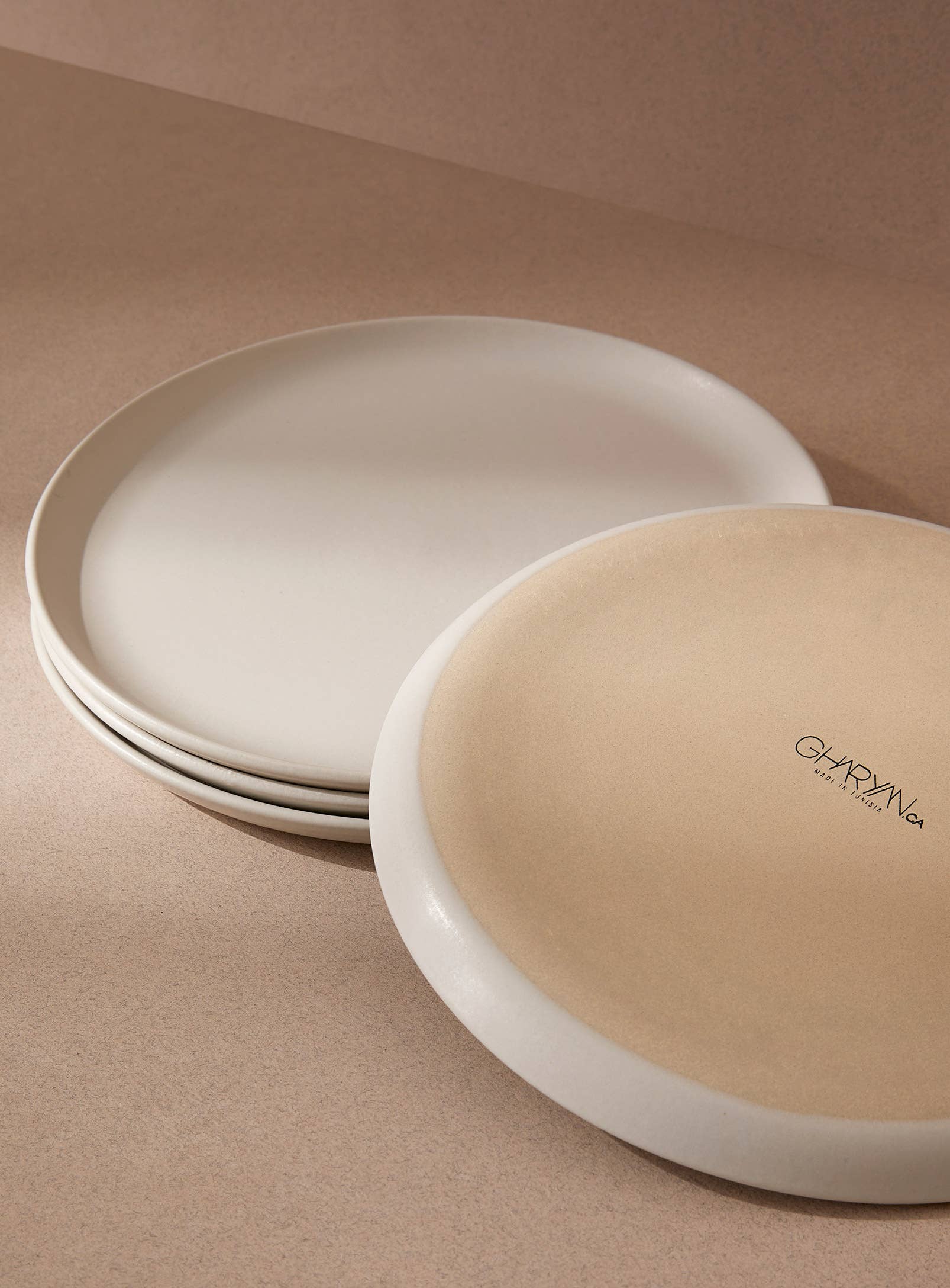 Handmade Stoneware Flat Salad/Dinner Plate | Edan 9.4"