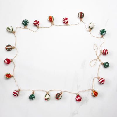 Embroidered Christmas Ball Felt Garland