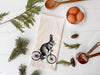 Bunny on a Bike Tea Towel - with Hang Tag