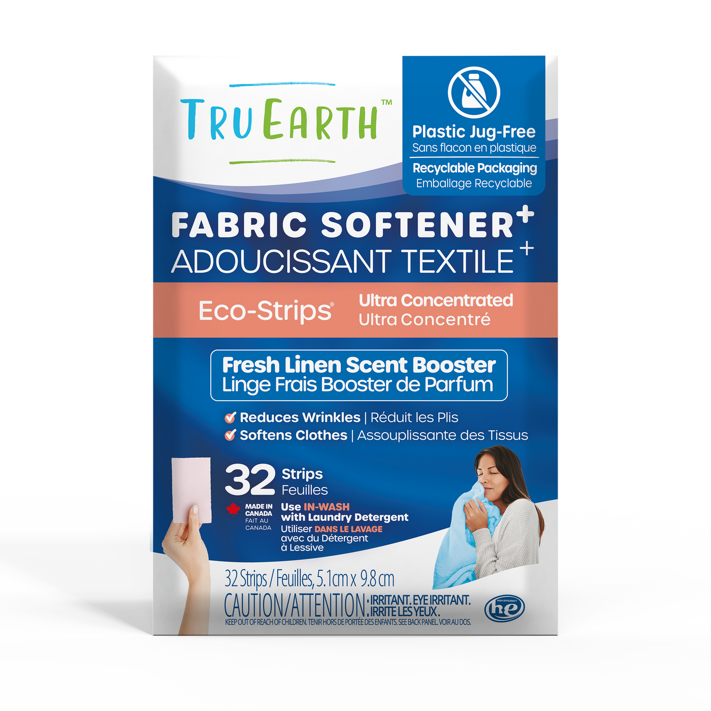 Tru Earth Eco-Strips Fabric Softener: 16 Sheet - 32 Strips Pack