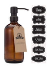 Amber Glass 16oz Bottle Soap & Lotion Dispenser  - Jarmazing