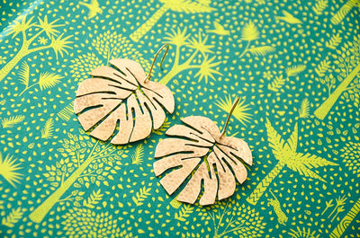 Tropical Leaf Earrings (Large) | Just Trade