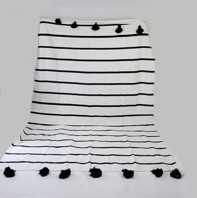 Moroccan Pom Pom Blanket - Woven Crafts Co