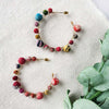 Scalloped Kantha Beaded Hoops - World Finds