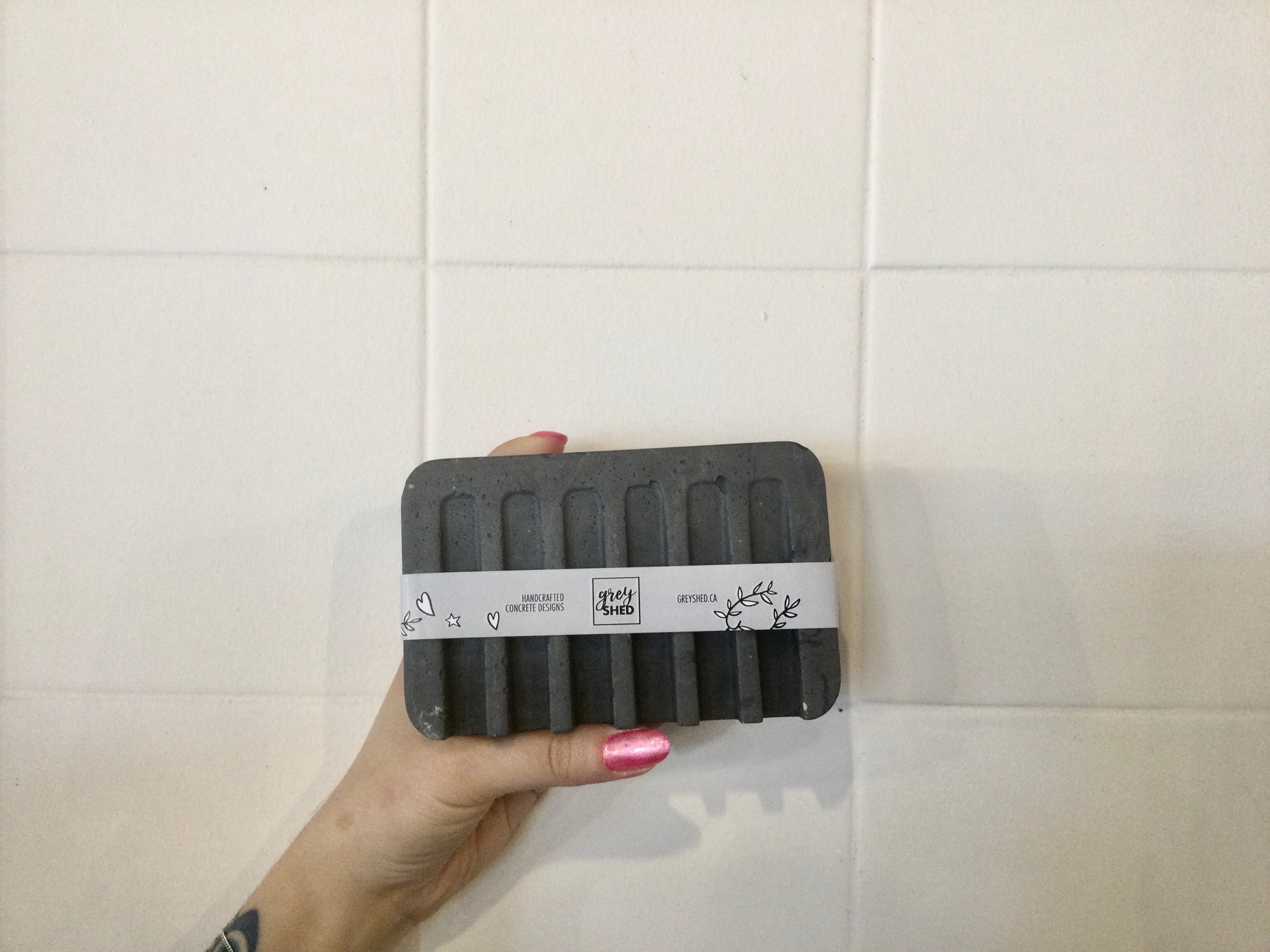 Angled Concrete Soap Tray