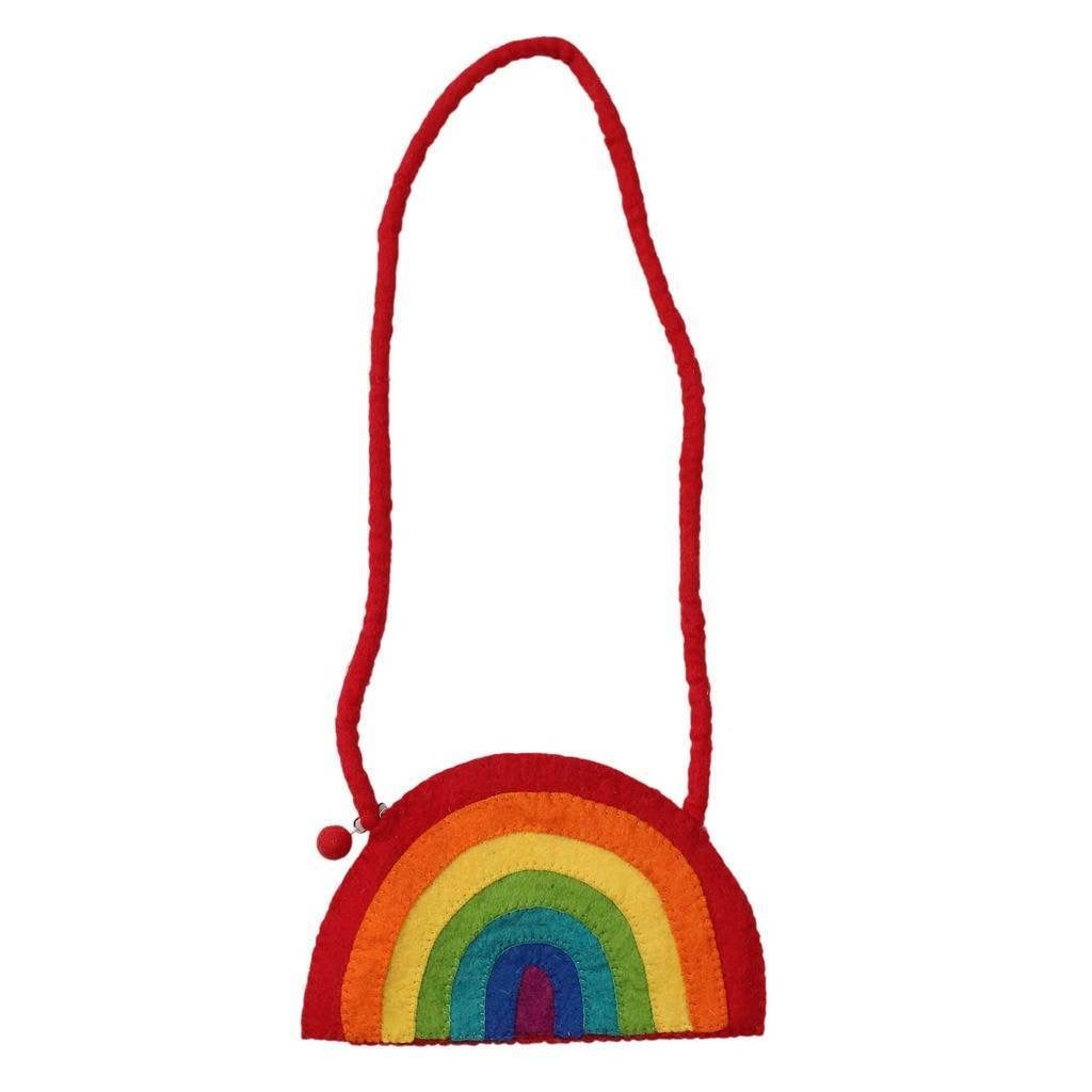 Rainbow felt shoulder bag