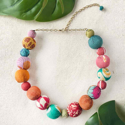 Kantha Bauble Collar Necklace - World Finds