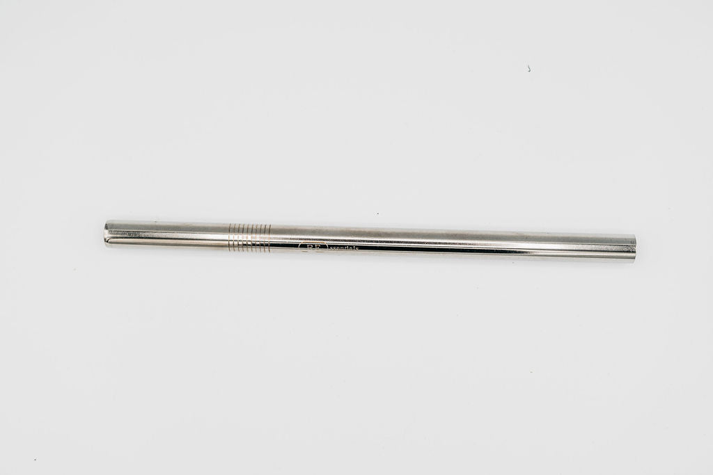 stainless steel reusable bubble tea straw silver