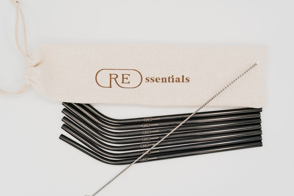 Stainless Steel Straws (black) - REssentials
