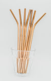 stainless steel reusable straw bent rose gold seven in a jar