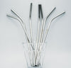 stainless steel reusable straw bent silver seven in a jar