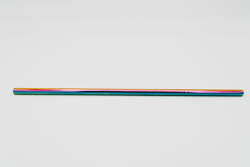 stainless steel reusable straw straight rainbow