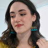 Arched Turquoise Tassel Earrings - World Finds