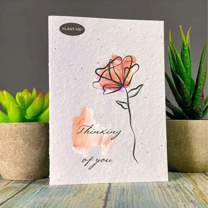 “Thinking of You” Rose Card - Plantable Greetings